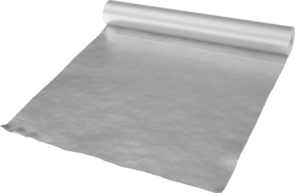 Alu 90 Folie - BILKA ALU 90 film er en flerlags membran bestående af metalliseret polypropylenfilm, polypropylen mesh og polyethylenfilm. Den er designet til at fungere som en dampspærre i tagkonstruktionen. Det metalliserede lag reflekterer termisk stråling, hvilket reducerer varmetabet. Produktet fungerer som en vanddamp- og vindisoleringsbarriere og kan anvendes i både ventilerede og ikke-ventilerede tage. - Himmerlands Handel