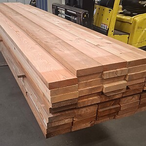 Høvlet lærketræ, 45x195mm, 47 stk 4,20 m